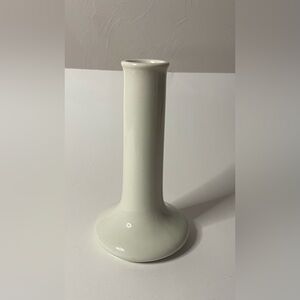 Vintage Hall Pottery USA White Ceramic Bud Vase Mid Century Modern 6"H